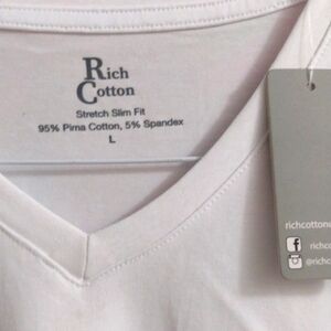 RICH Cotton Men's White Stretch Slim Form Fitting NWT 95% Cotton XL NWT 🎁